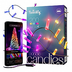 Twinkly Candies LED Christmas tree lights TWKC200RGB-G Candle shape