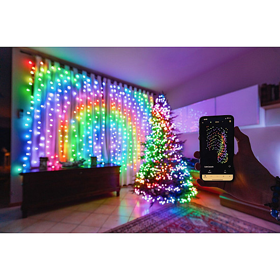 Twinkly Curtain Smart LED Lights 210 RGBW 1.5x2.1m RGBW – 16M+ colors + Warm white