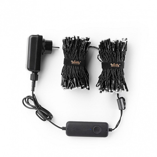 Twinkly Strings Smart LED Lights 250 RGBW (Multicolor + White), 20m, Black wire RGBW – 16M+ colors + Warm white