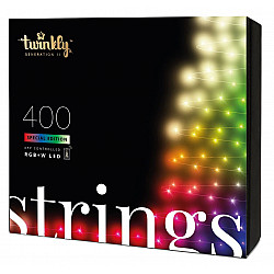 Twinkly Strings Smart LED Lights 400 RGBW (Multicolor + White), 32m, Black wire RGBW – 16M+ colors + Warm white
