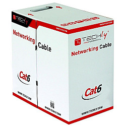 TECHLYPRO 022823 UTP Cat6 bulk cable 4x2 solid CCA 305m box gray