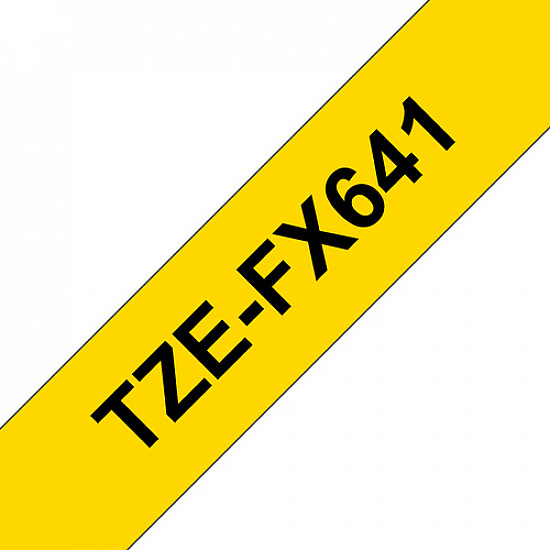 Schriftband TZe-FX641 (lam., flex.) Schwarz auf Gelb 18mm x 8m