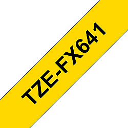 Schriftband TZe-FX641 (lam., flex.) Schwarz auf Gelb 18mm x 8m