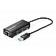 Adapter sieciowy Ugreen 20265 USB-A / RJ45 1000 Mbps HUB 3x USB 3.0 - czarny