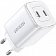 GaN Fast Charger 2 x USB-C 45W QC PD Ugreen CD294 - White