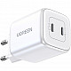 GaN Fast Charger 2 x USB-C 45W QC PD Ugreen CD294 - White