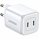GaN Fast Charger 2 x USB-C 45W QC PD Ugreen CD294 - White