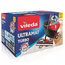 Wischer ULTRAMAX 2in1 TURBO Komplettset, Bodenwischer schwarz/rot