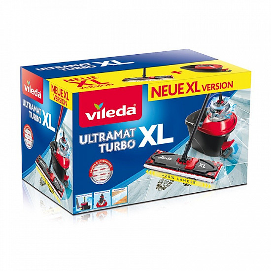 Wischer ULTRAMAX XL Turbo Komplett Box, Bodenwischer schwarz/rot
