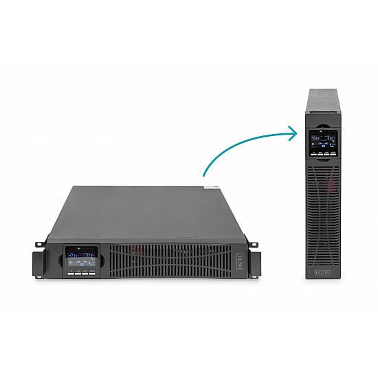 DIGITUS OnLine UPS, rack/tower, 3000VA, 3000W, LCD, 8 x C13, 1 x C19, RS-232, USB, SNMP card (optional), relay card (optional) Digitus OnLine UPS DN-170096, 3000 VA / 3000 W 3000 VA 3000 W V C20
