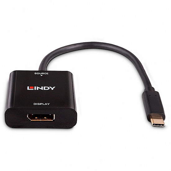 USB Konverter, USB-C Stecker > DisplayPort Buchse schwarz, 21cm, 4K 144Hz