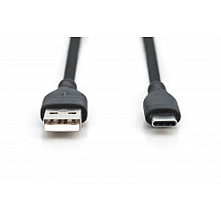 0.5M USB-A TO USB-C CABLE BLACK SILICONE/60W POWER DELIVERY