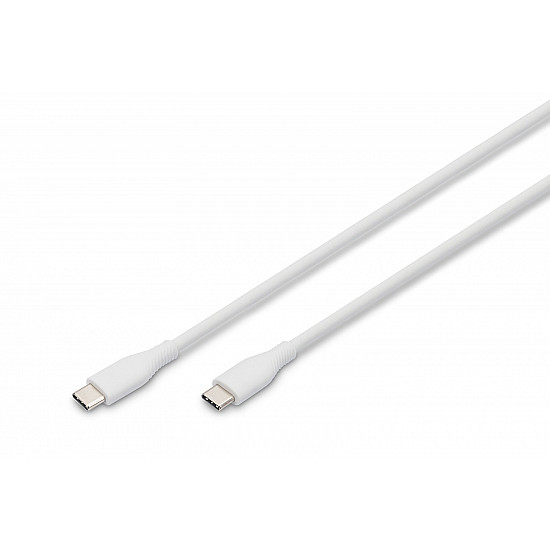 0.5MUSB-C TO USB-C CABLE WHITE SILICONE/60W POWER DELIVERY