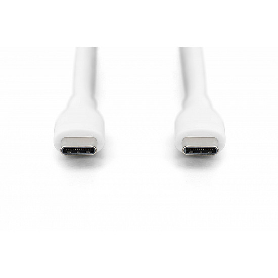 0.5MUSB-C TO USB-C CABLE WHITE SILICONE/60W POWER DELIVERY