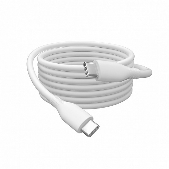 0.5MUSB-C TO USB-C CABLE WHITE SILICONE/60W POWER DELIVERY