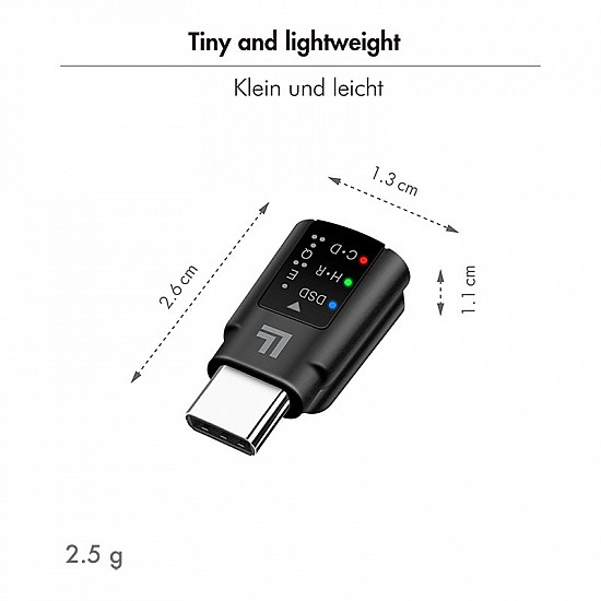 USB-C DAC audio adapter with EQ, USB-C to 3.5mm