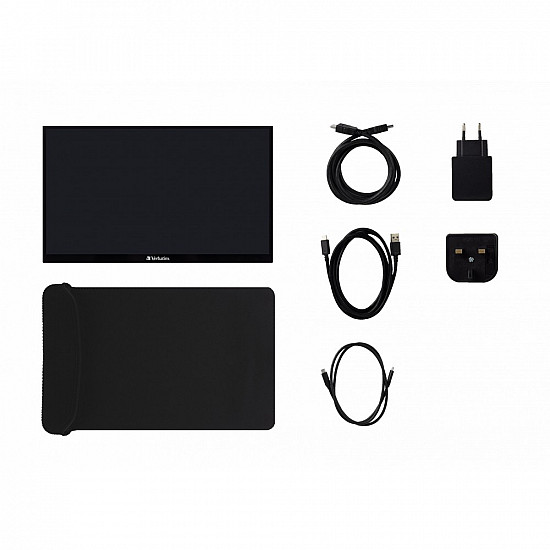 TFT Verbatim PMT-15, Portable Touchscreen Monitor 39,60cm (15,6),HDMI,2xUSB-C,SP 49592