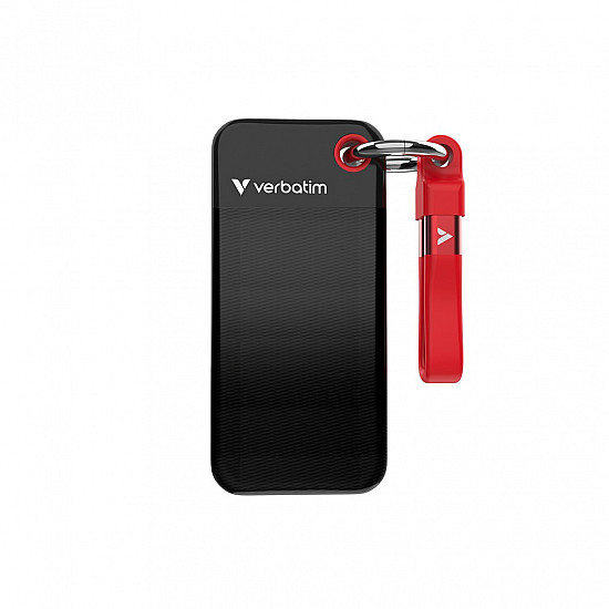 Verbatim Pocket SSD 1TB Schwarz/Rot Externe Solid-State-Drive, USB 3.2 Gen 2x1