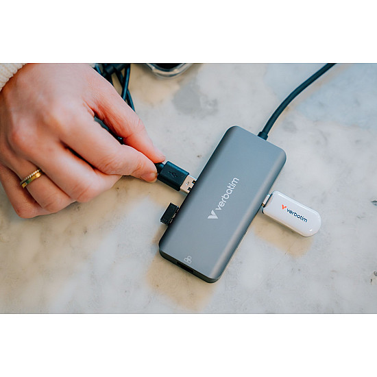 Verbatim USB-C Essentials Multiport Hub 6 ports: RJ45, HDMI, USB-C PD, 3 x USB-A 3.2 Gen 1