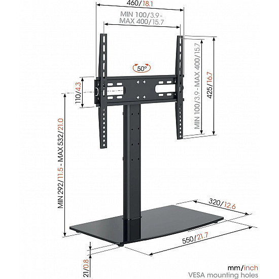 Vogels | Desk Mount | MS3085-A1 Table-Top Stand Medium | Full motion | 32-65 