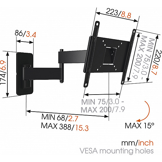 Vogels Wall mount MA2040-A1 Full motion 19-40 