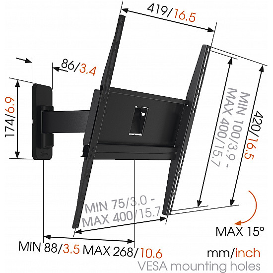 Vogels Wall mount MA3030-A1 Full motion 32-65 