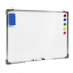 White dry-erase magnetic board 120 x 90 cm + accessories
