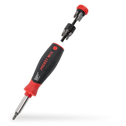 Schraubendreher mit Bitmagazin PocketMax magnetisch schwarz/rot, 9-teilig