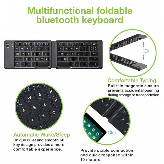 Bluetooth 3.0 Foldable Wireless Keyboard