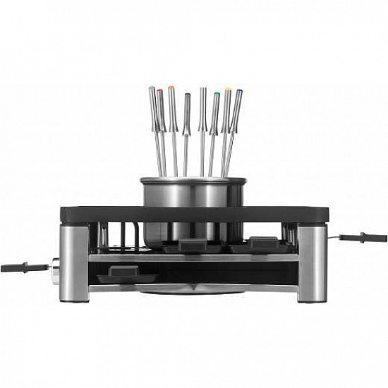 3in1 Lumero Gourmet Station, Raclette edelstahl/schwarz, Tischgrill, Raclette und Fondue