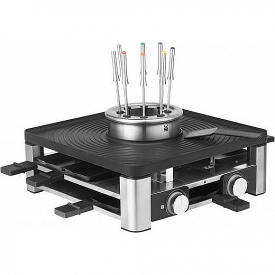 3in1 Lumero Gourmet Station, Raclette edelstahl/schwarz, Tischgrill, Raclette und Fondue