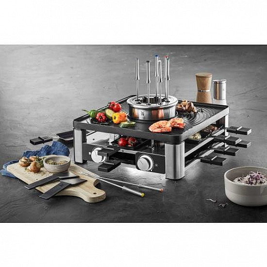 3in1 Lumero Gourmet Station, Raclette edelstahl/schwarz, Tischgrill, Raclette und Fondue