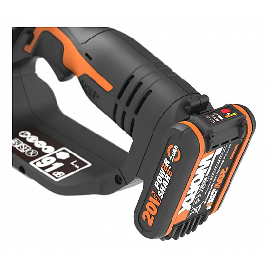 Worx Compact Chainsaw Cordless 20V with Batterypack and Charger (WG324E)