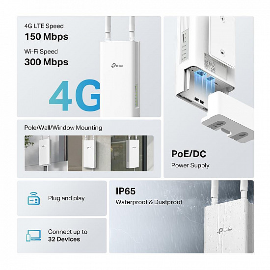 WRL 3G/4G ROUTER 300MBPS/TL-MR100-OUTDOOR TP-LINK