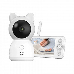 XENON X7202 Smart Baby camera with monitor, Wi-Fi, 2.4 Ghz, 3 MP, 2-way audio, SD, White