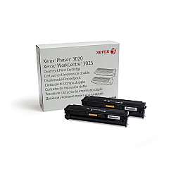 Xerox Phaser 3020 / WorkCentre 3025 (106R03048) Dual Pack Toner Cartridge, Black