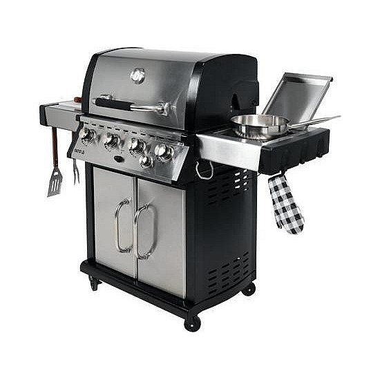 Yato YG-20013 outdoor barbecue/grill Cart Gas Black, Silver 17500 W