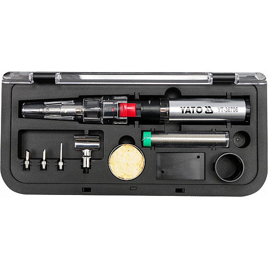 Yato YT-36706 soldering iron Gas soldering iron 1300 °C Black, Red, Stainless steel