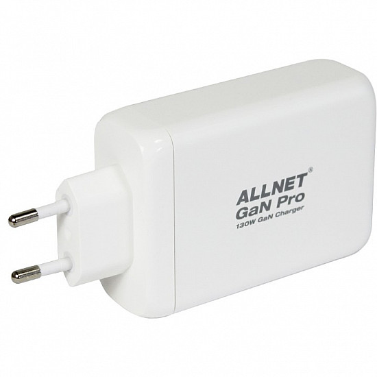 Z ALLNET Ersatznetzteil QC USB-C PD GaN Netzteil Power Supply130Watt 1x USB Typ-A QC 3x USB Typ-C**EU PLUG**