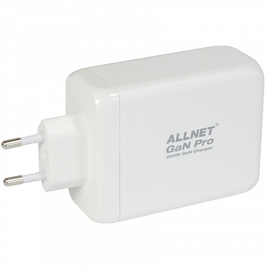 Z ALLNET Ersatznetzteil QC USB-C PD GaN Netzteil Power Supply200Watt 1x USB Typ-A QC 3x USB Typ-C**EU PLUG**