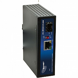 Z ALLNET Medienkonverter Industrial PoE (15,4W/30W/60W) auf 1000BASE-SX/-LX Single-/ Multimode SFP Mini-GBIC Anschluss / DIN / ALL-MCI2011P-60W
