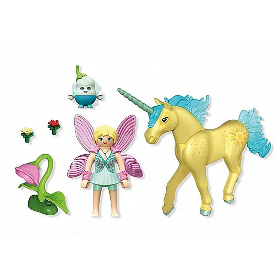 Zestaw z figurkami Princess Magic 71842 Jednorożec do kolekcjonowania Sunshine Blossom z wróżką