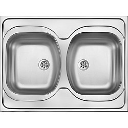 ZM6 stainless 2-bowl sink - drop-in