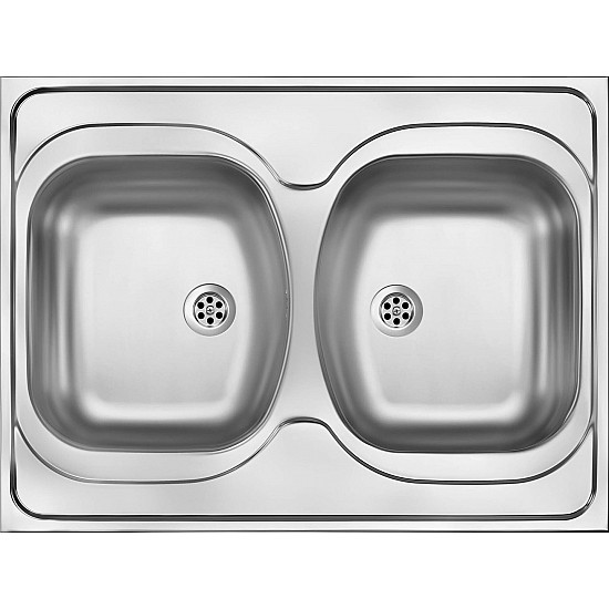 ZM6 stainless 2-bowl sink - drop-in