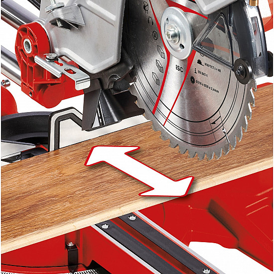 Zug-Kapp-und Gehrungssäge TC-SM 254 rot/schwarz, 1.800 Watt