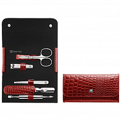 Zwilling Classic Inox Travel Set – Red Leather Case, 5 Pieces - Red