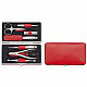 Zwilling Twinox Travel Set – Red Leather Case, 7 Pieces - Red