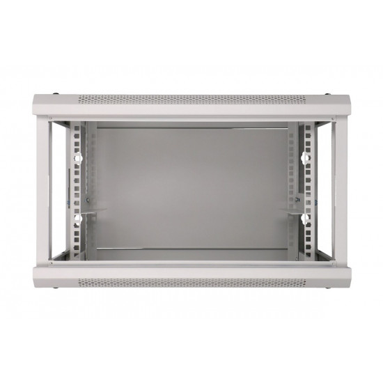 Wall cabinet rack 4U 600x600 gray glass door