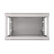 Wall cabinet rack 4U 600x600 gray glass door