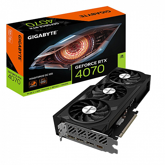 NVIDIA GV N4070WF3OC 12GD vaizdo plokštė su 12GB GDDR6X, DLSS 3, ray tracing 2025